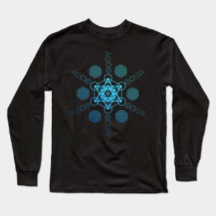 Metatron's Cube Platonic Solids Long Sleeve T-Shirt